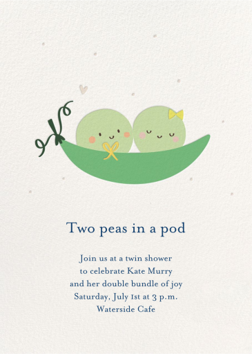 Twin Peas - Invitation by Little Cube