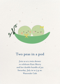 Twin Peas - Baby Shower Invitation by Little Cube
