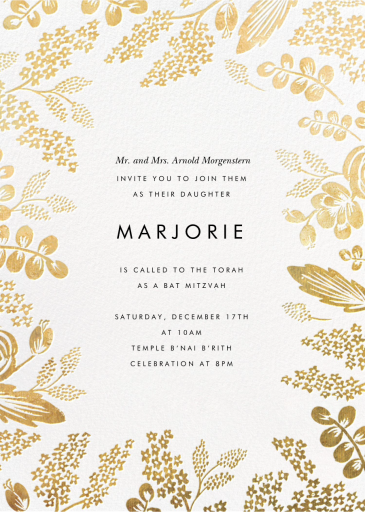 Heather and Lace - Bar & Bat Mitzvah Invitation by Rifle Paper Co.