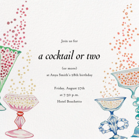 Bubbly Cocktails - Birthday Invitation by Happy Menocal