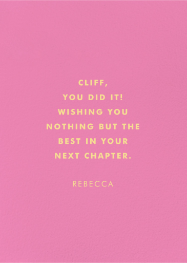 Champagne Burst (Elena Boils) - Retirement Card by Wrap - Back