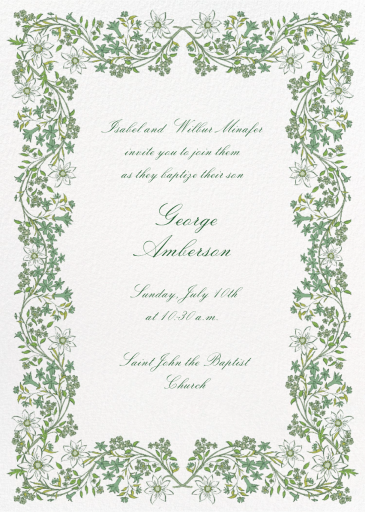 Chalet Chintz (Holly Hollon) - Baptism & Christening Invitation by Dogwood Hill