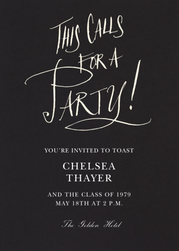 Minimalist Black Script Invitation