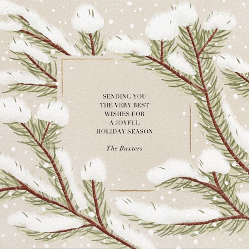Snowy Pines - Holiday Card by Paperless Post