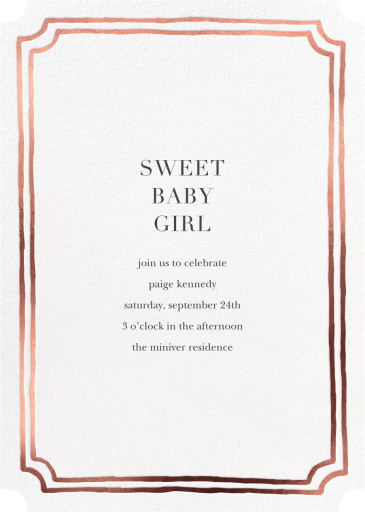 Double Border Indented Corners - Baby Shower Invitation by Sugar Paper