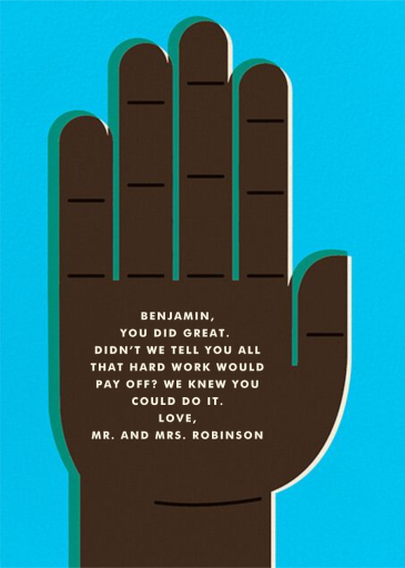 High 5 - Congratulations Card by The Indigo Bunting - Back