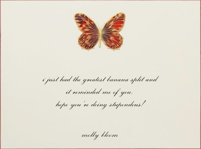 Hand Painted Butterfly Stationery - Stationery by Bernard Maisner