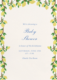 Lemon Border - Baby Shower Invitation by Ten Story Stationery