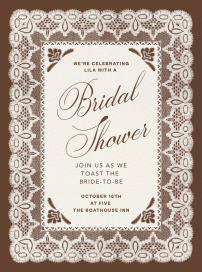 Blue Lace Border Wedding Invitation