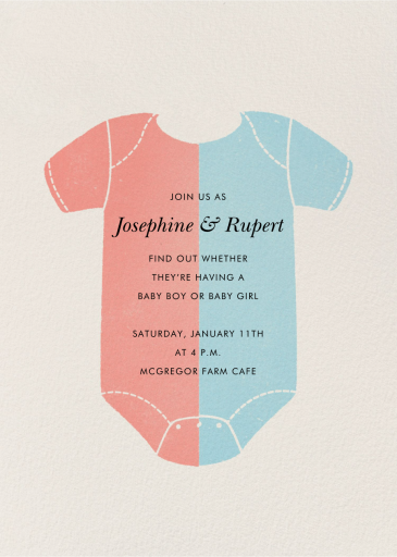 Two-Tone Onesie - Gender Reveal Invitation by Paperless Post