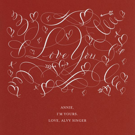 Love You - Love and Romance Card by Bernard Maisner