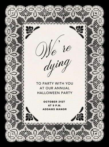 Blue Lace Border Wedding Invitation