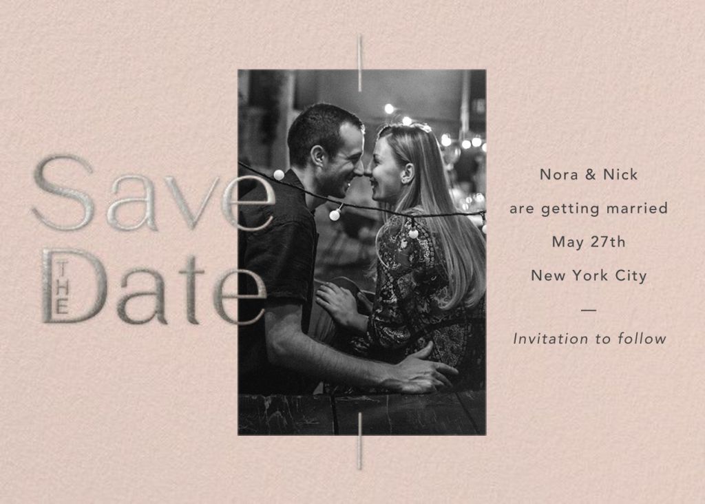 Photo String Lights Border Save the Date