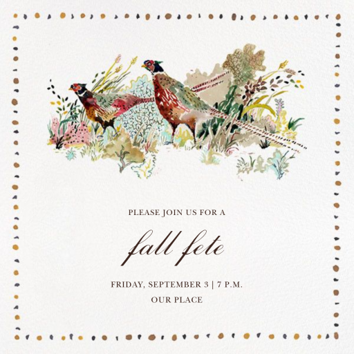Pheasantries - Fall Party Invitation by Happy Menocal