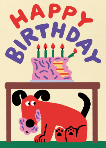 Dog Ate The Cake (Cari Vander Yacht) - Funny Birthday Card by Wrap