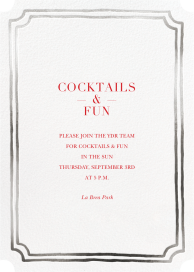 Double Border Indented Corners - Cocktail Party Invitation by Sugar Paper