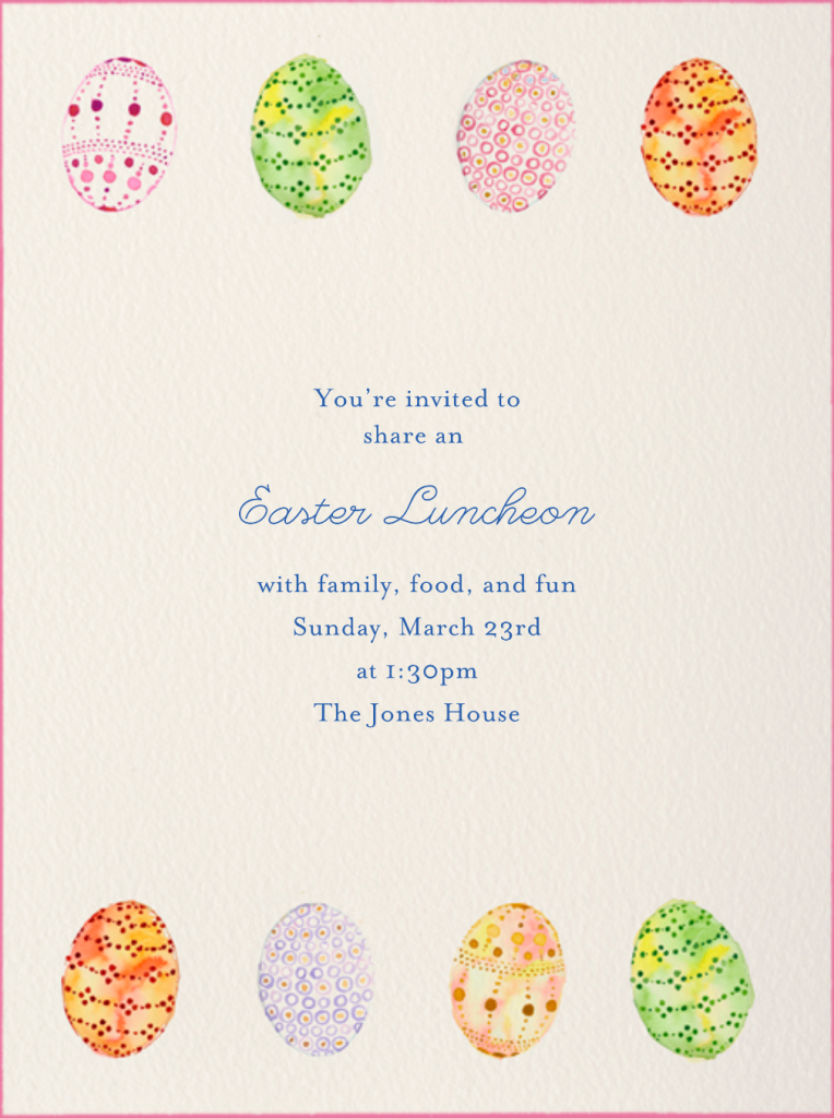 Watercolored Eggs - Paperless Post