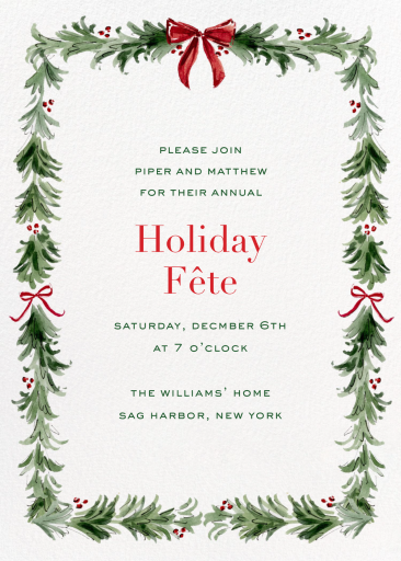 Watercolor Garland (Riley Sheehey) - Party Invitation by Dogwood Hill