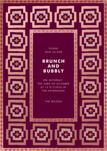 Geometric Patterned Border - Brunch Invitation by Jungalow