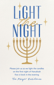 Gold Menorah Hanukkah Invitation