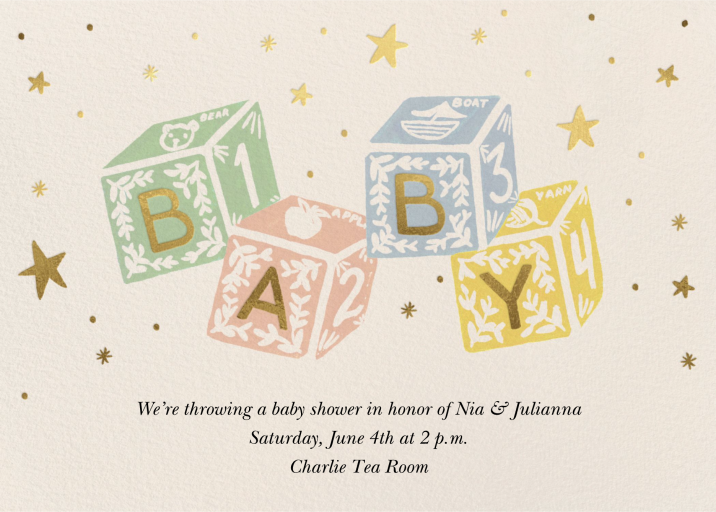 Classic Baby Blocks - Baby Shower Invitation by Rifle Paper Co.