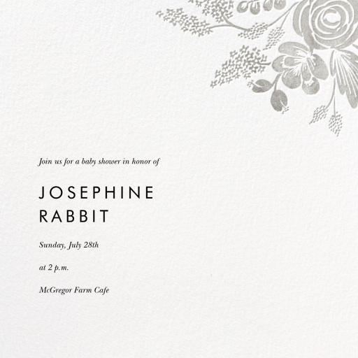 Heather and Lace (Square) - Baby Shower Invitation by Rifle Paper Co.