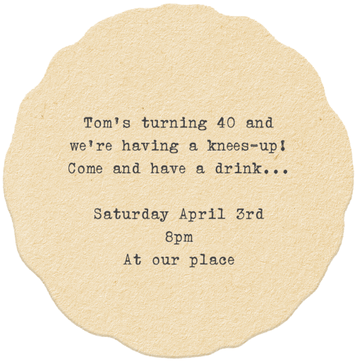 Toaster's Coaster - Birthday Invitation by Annie Atkins - Back