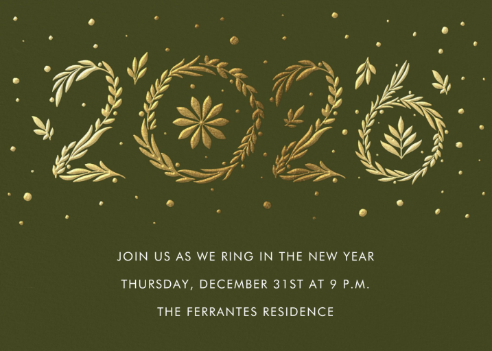 Auld Lang Laurels - New Year's Eve Invitation by Paperless Post