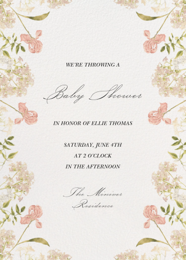 Soft Petals - Baby Shower Invitation by  Monique Lhuillier