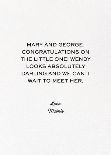 Cute Kids - Congratulations Card by Party of One - Back