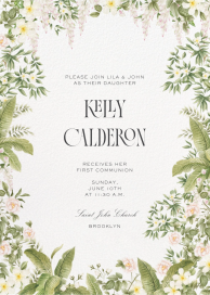 Botanical Border - First Communion Invitation by Sketch Design Studio