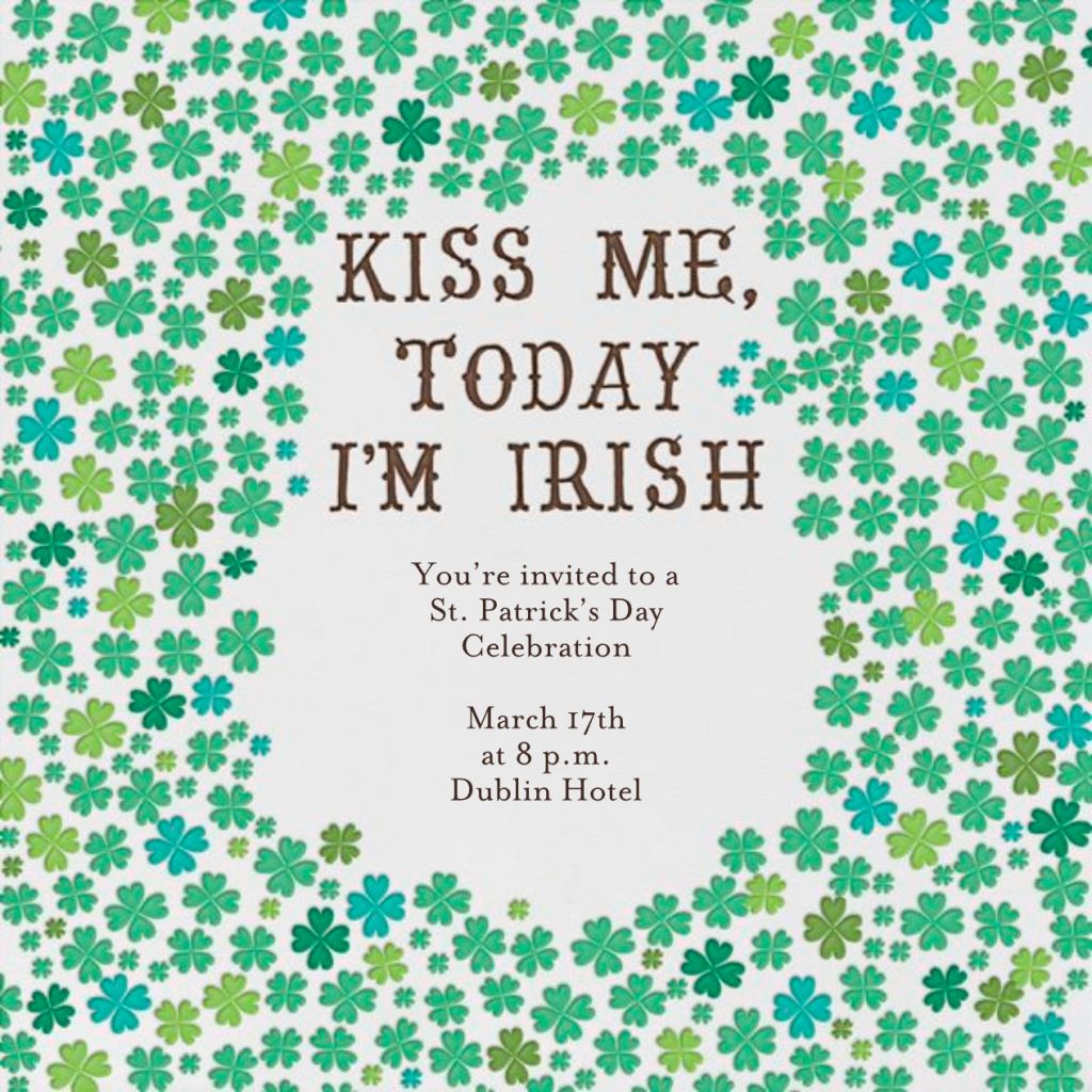 Kiss Me I'm Irish Invitation