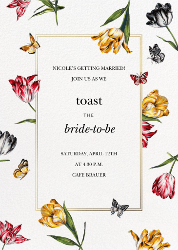 Striped Tulips - Bridal Shower Invitation by Oscar de la Renta
