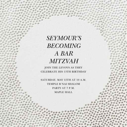 Metallic Confetti - Bar & Bat Mitzvah Invitation by Kelly Wearstler