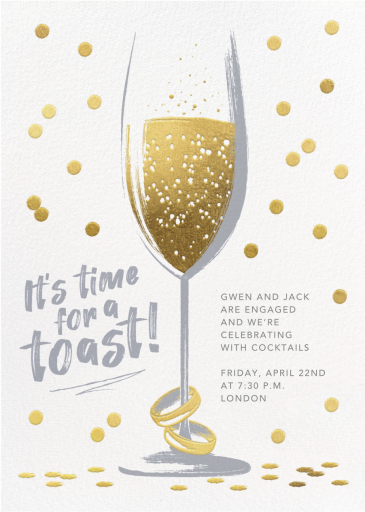 Golden Toast - Engagement Party Invitation by Paperless Post