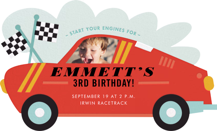 Little Racer - Birthday Invitation by Cheree Berry Paper & Design