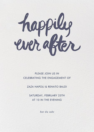 Ever After - Tall - Engagement Party Invitation by Linda and Harriett