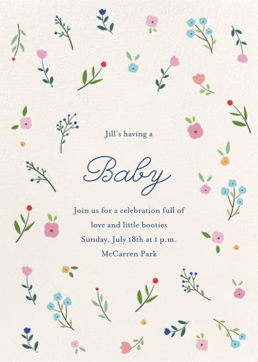Bunch of Blooms - Baby Shower Invitation by Little Cube
