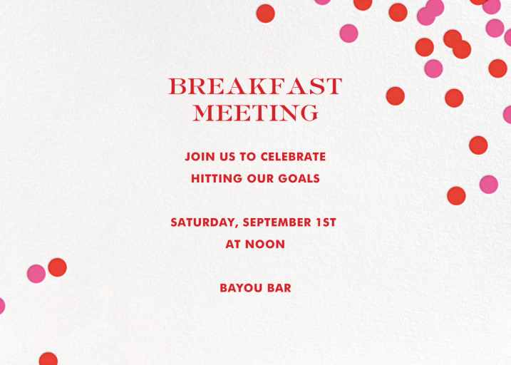 Confetti kate spade new york - Breakfast/Lunch Invitation by kate spade new york
