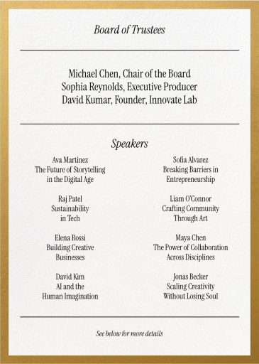 Conference Program - Invitation by Paperless Post - Back