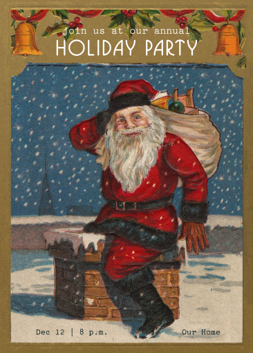 Vintage Santa Holiday Invitation