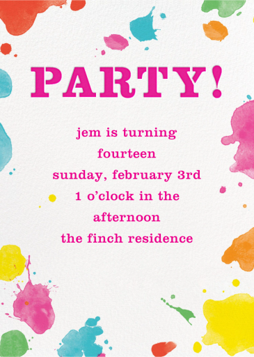 Splatter Paint - Birthday Invitation by kate spade new york