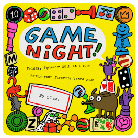 Game Night Doodles - Get-Together Invitation by Gentle Thrills