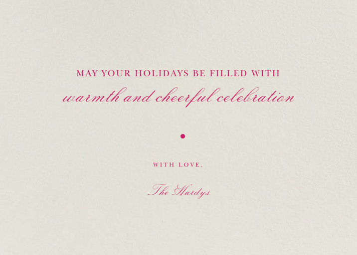 Tartan (Photo) - Holiday Card by Oscar de la Renta - Back