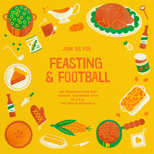 Football Friendsgiving - Thanksgiving Invitation by Paperless Post