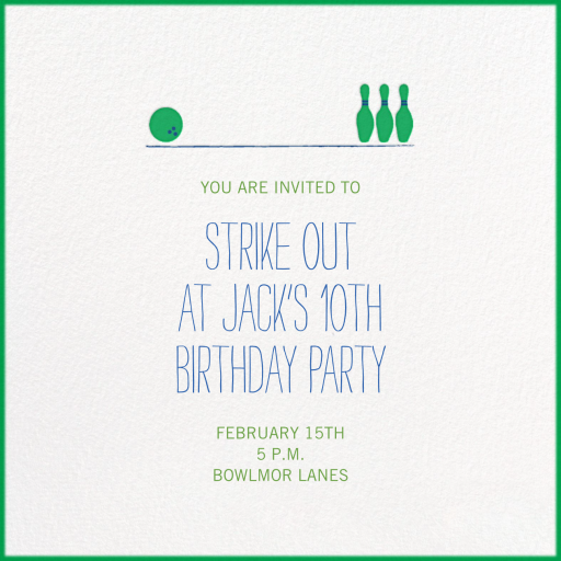 Hit the Lanes - Birthday Invitation by Mr. Boddington's Studio