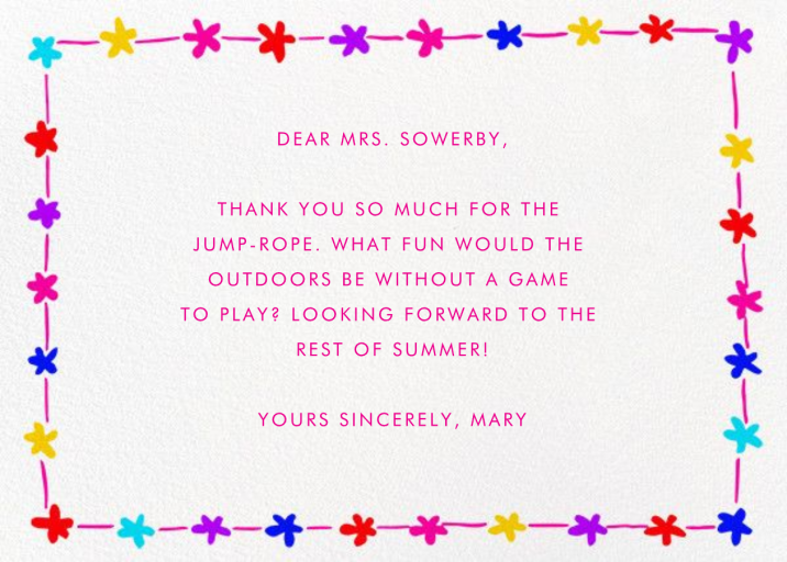 Floral Bunting Border - Thank You Card by Linda and Harriett - Back