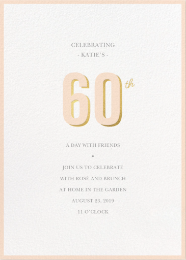 Pop of Gold - 60th Birthday Invitation by Sugar Paper