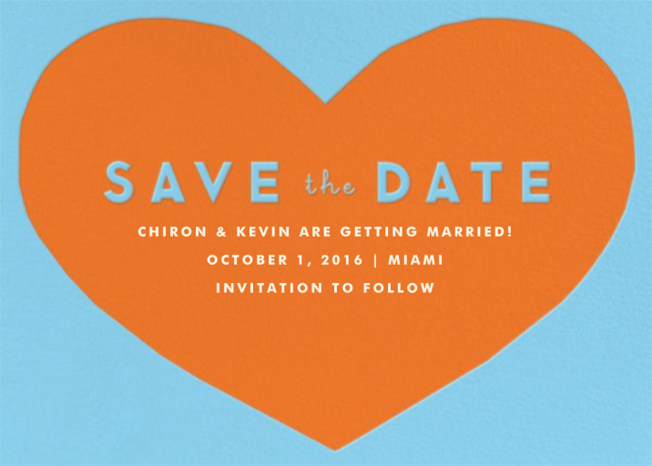 Heart Save The Date Indigo by The Indigo Bunting