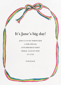 Rainbow Ribbon - Birthday Invitation by Happy Menocal